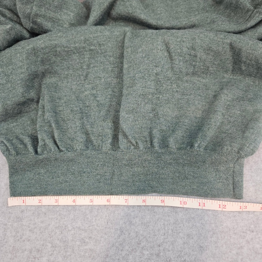 POLO GOLF LAUREN | Mens L Merino Wool V-Neck Sweater Sage Green Logo - Picture 8 of 10